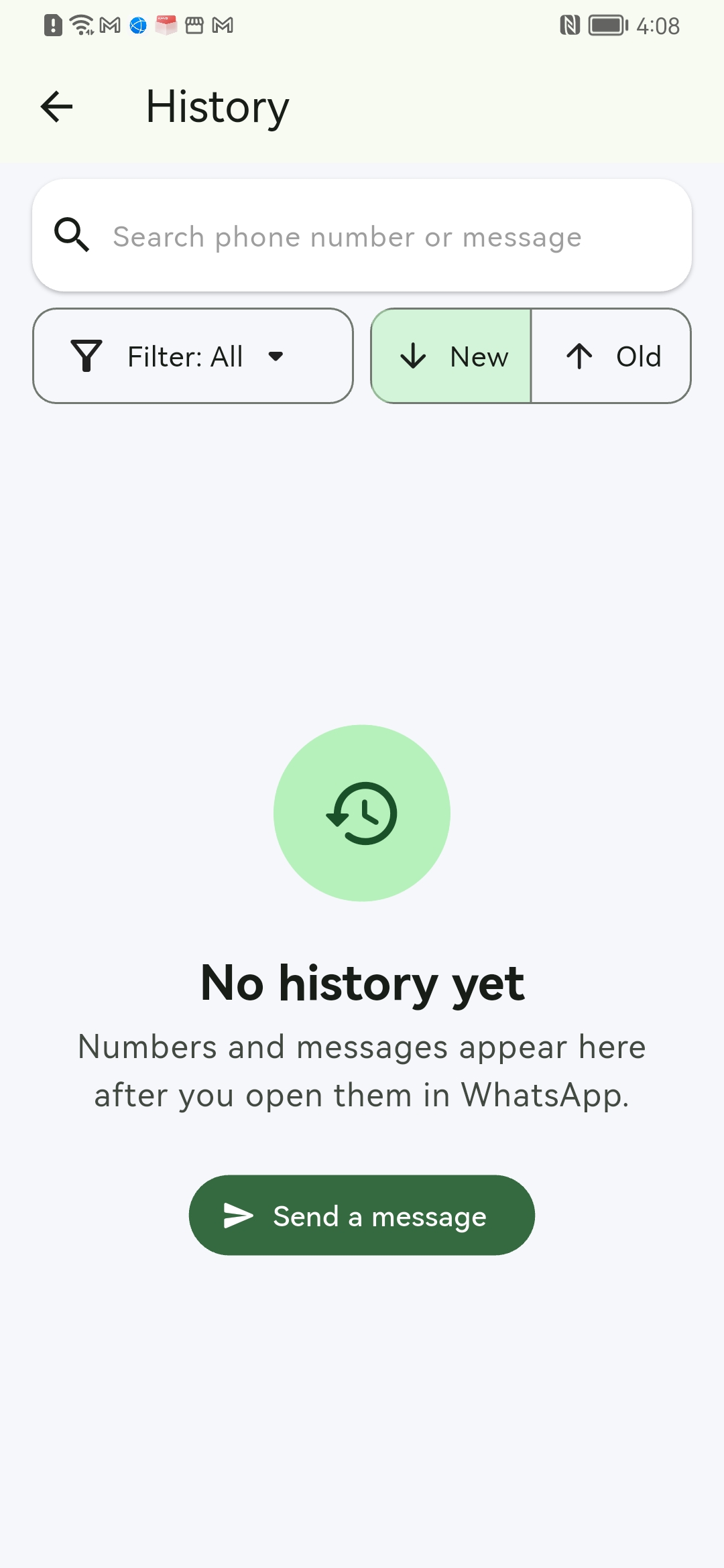 WAMate history screen thumbnail